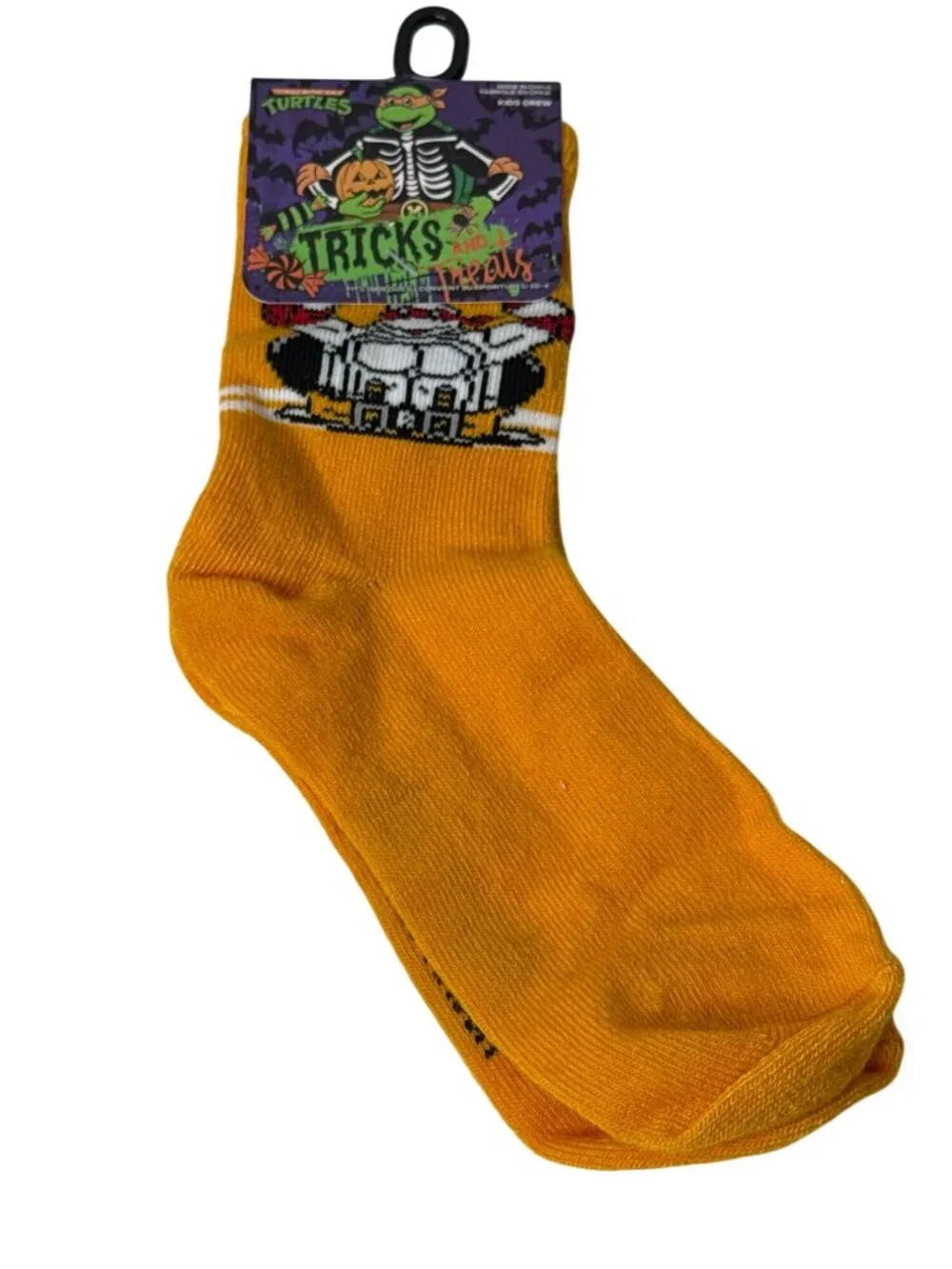 TMNT Halloween Skeleton Kids Crew Socks New